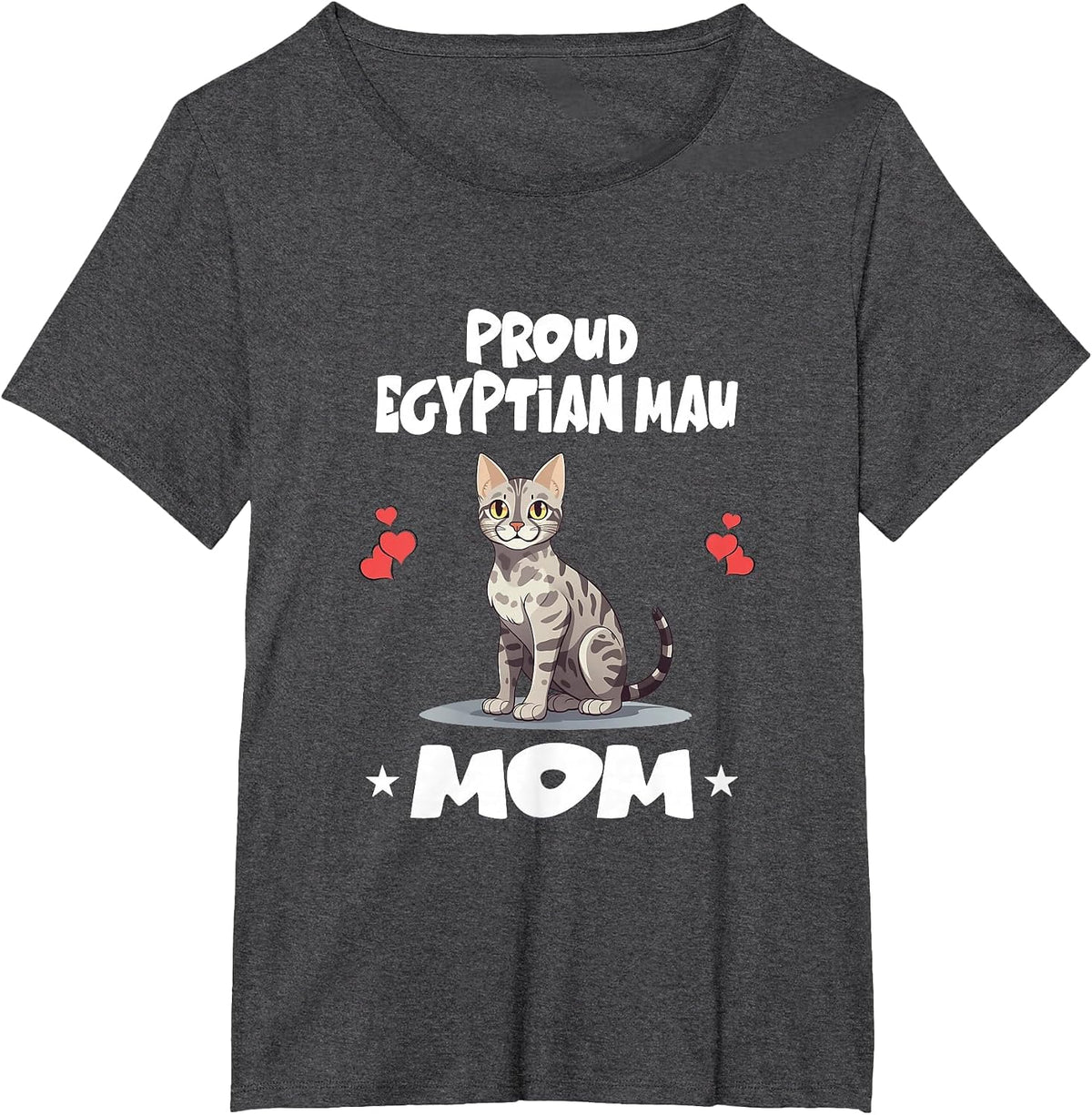 Proud Egyptian Mau Cat Mom T-Shirt - Dark Heather Grey