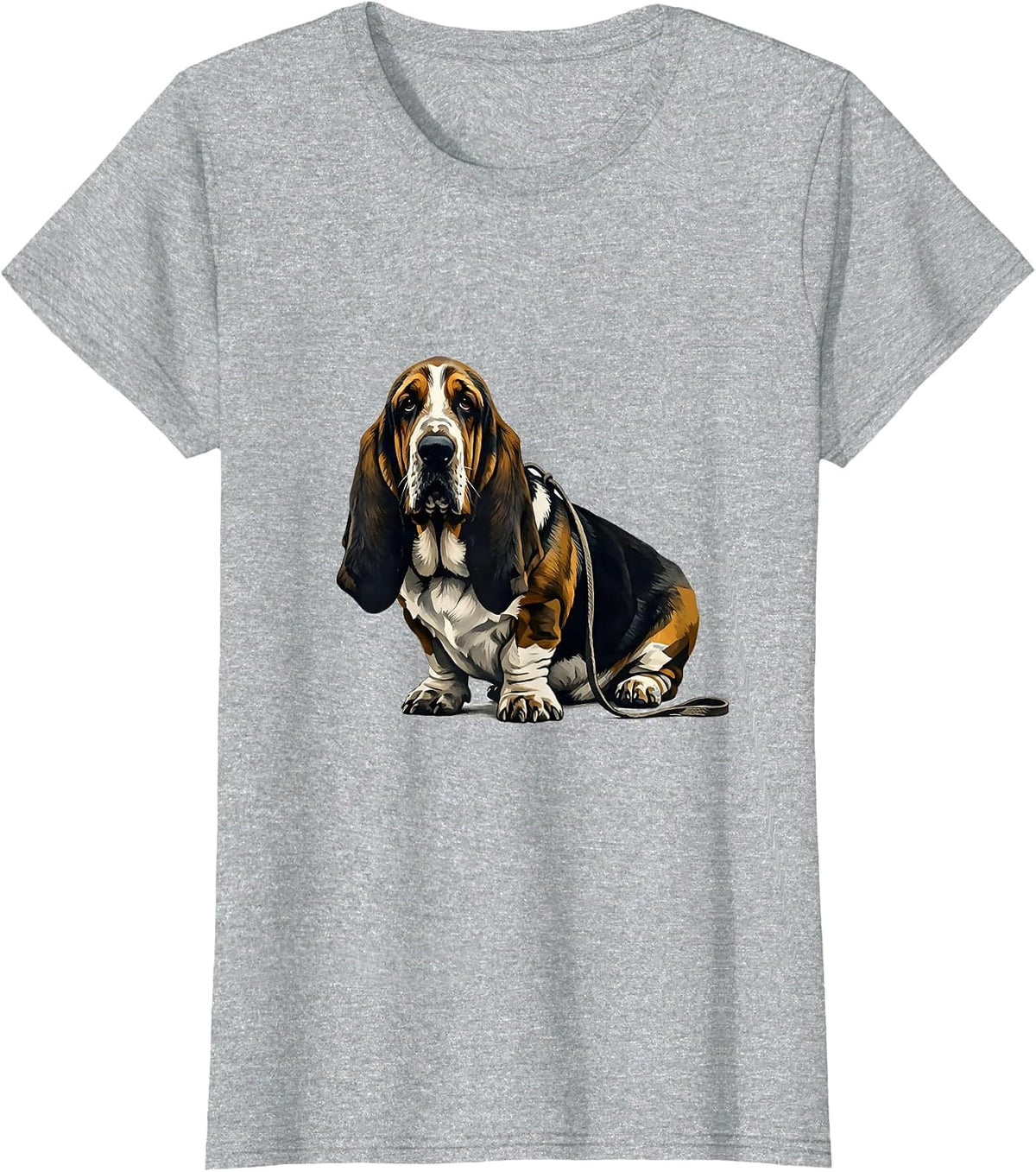 Women's Basset Hound Speed Bump Funny Dog Lover Gift T-Shirt - Heather Grey