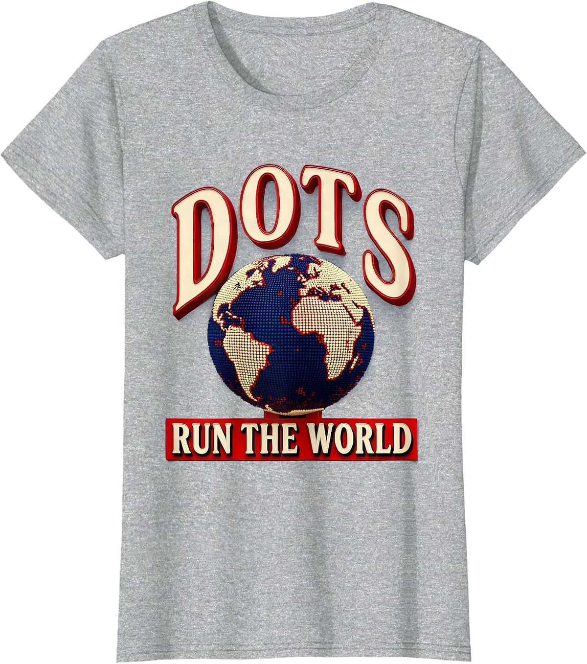 Women's Dots Run The World Graphic Design T-Shirt - Heather Grey