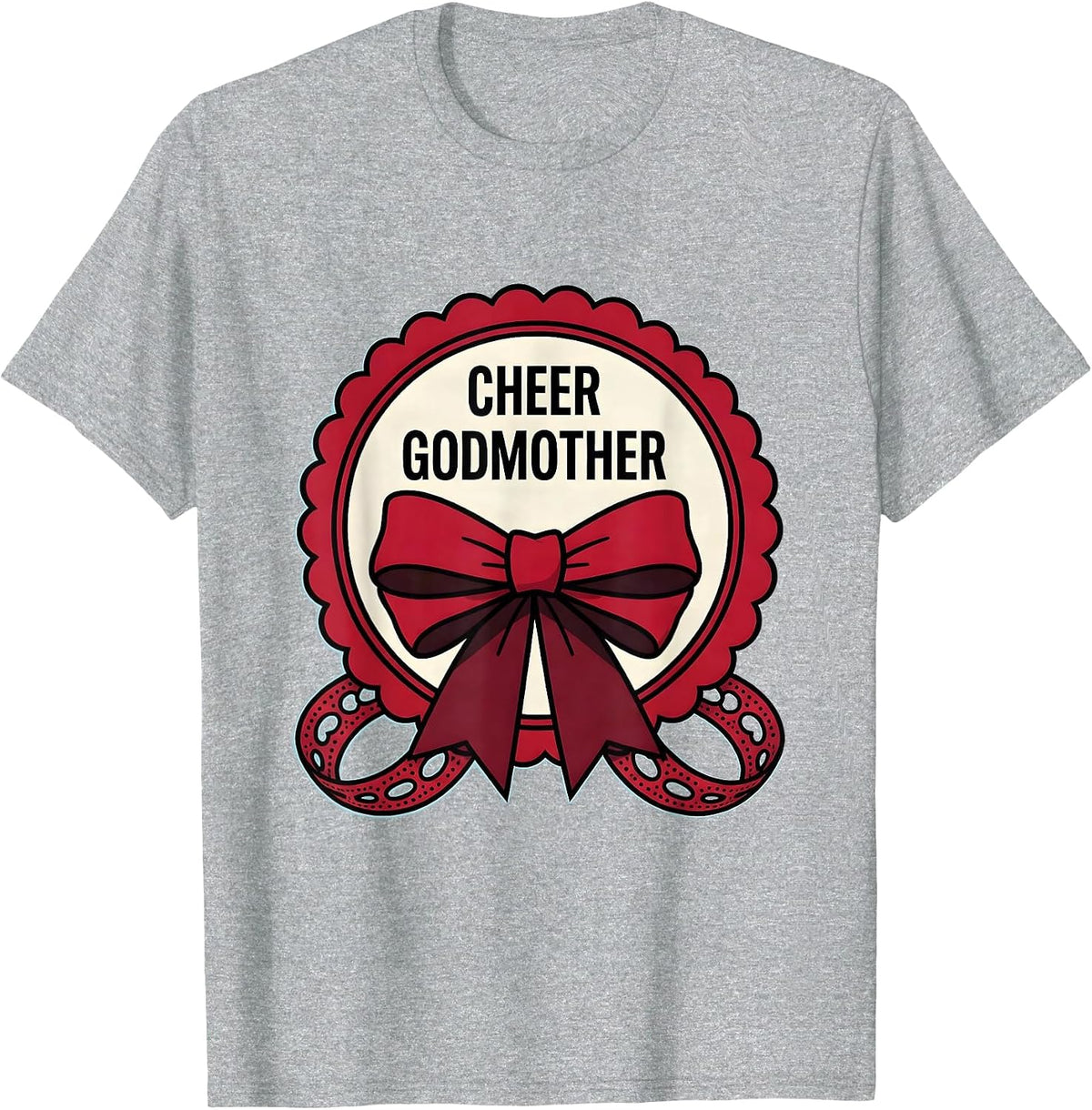 Men's Cheer Godmother Coquette Bow Sport Cheerleader Cheer Mom T-Shirt - Heather Grey