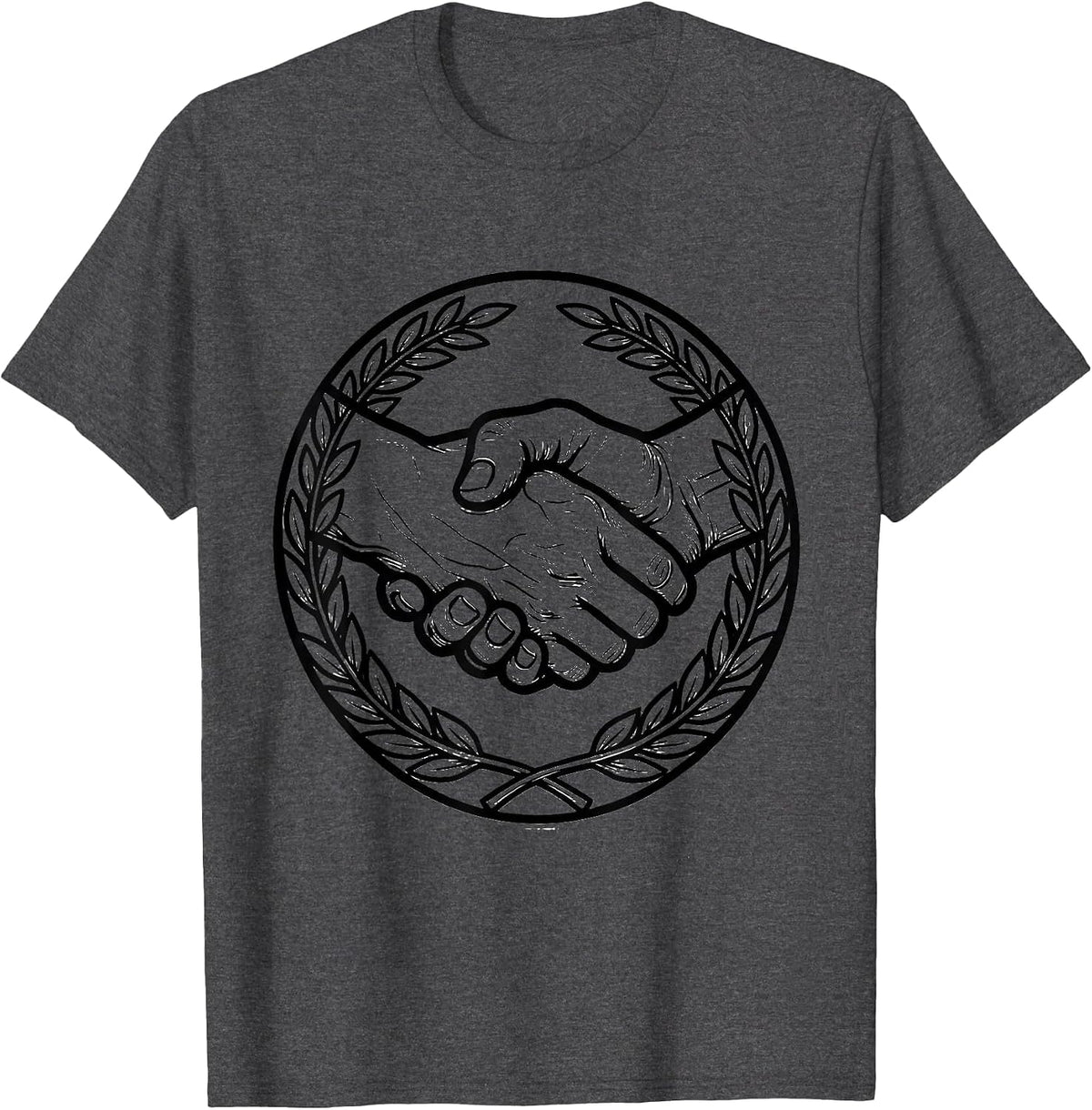 Men's Social Worker Supportive Hands Graphic Design T-Shirt - Dark Heather Grey