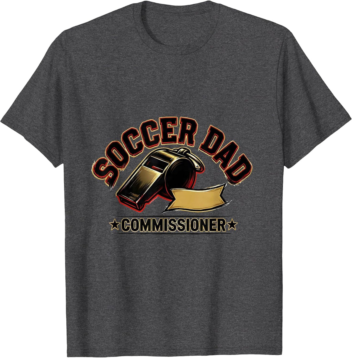 Soccer Dad Commissioner Funny Dad Humor Gift T-Shirt - Dark Heather Grey