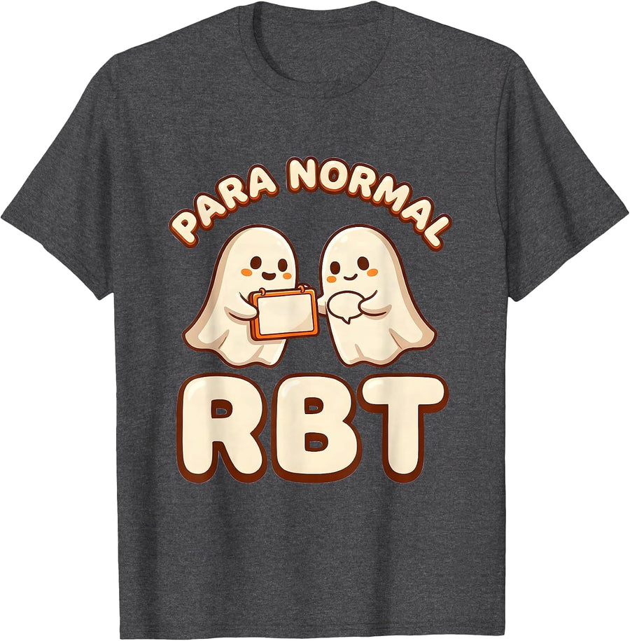 Men's Para Normal RBT Cute Kawaii Ghost Paraprofessional Halloween T-Shirt - Dark Heather Grey