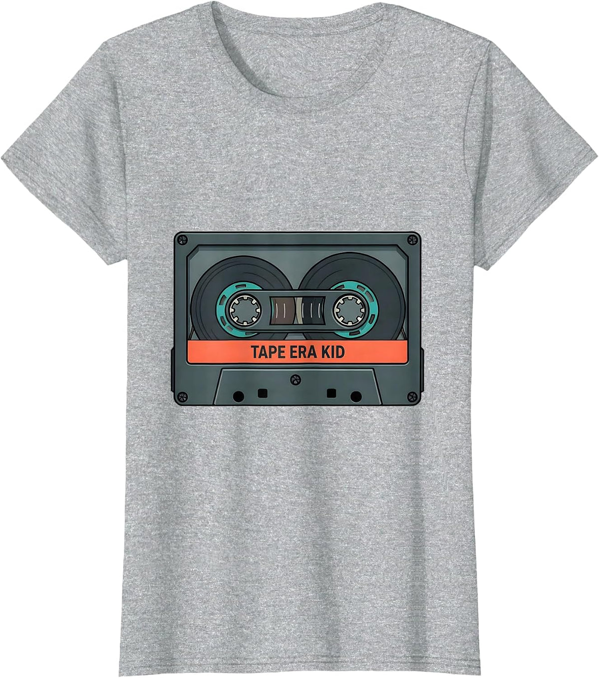 Women's Tape Era Kid Vintage Cassette Tape Hip Hop Music 80s 90s T-Shirt - Heather Grey