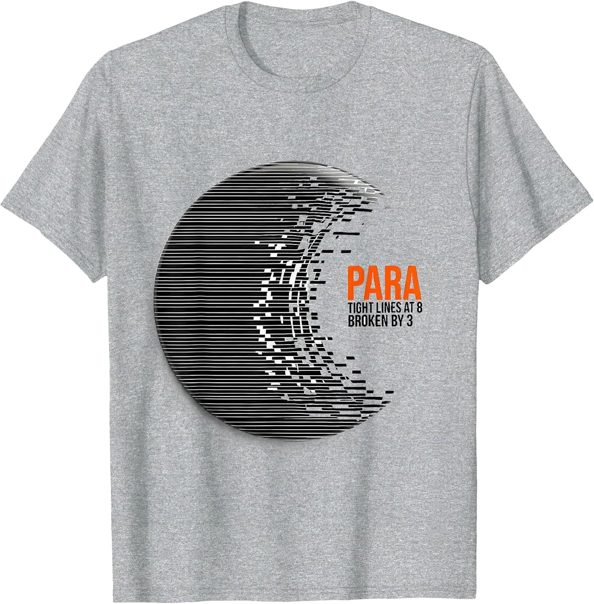 Men's Para Tight Lines At 8 Broken By 3 Funny Paraprofessional T-Shirt - Heather Grey