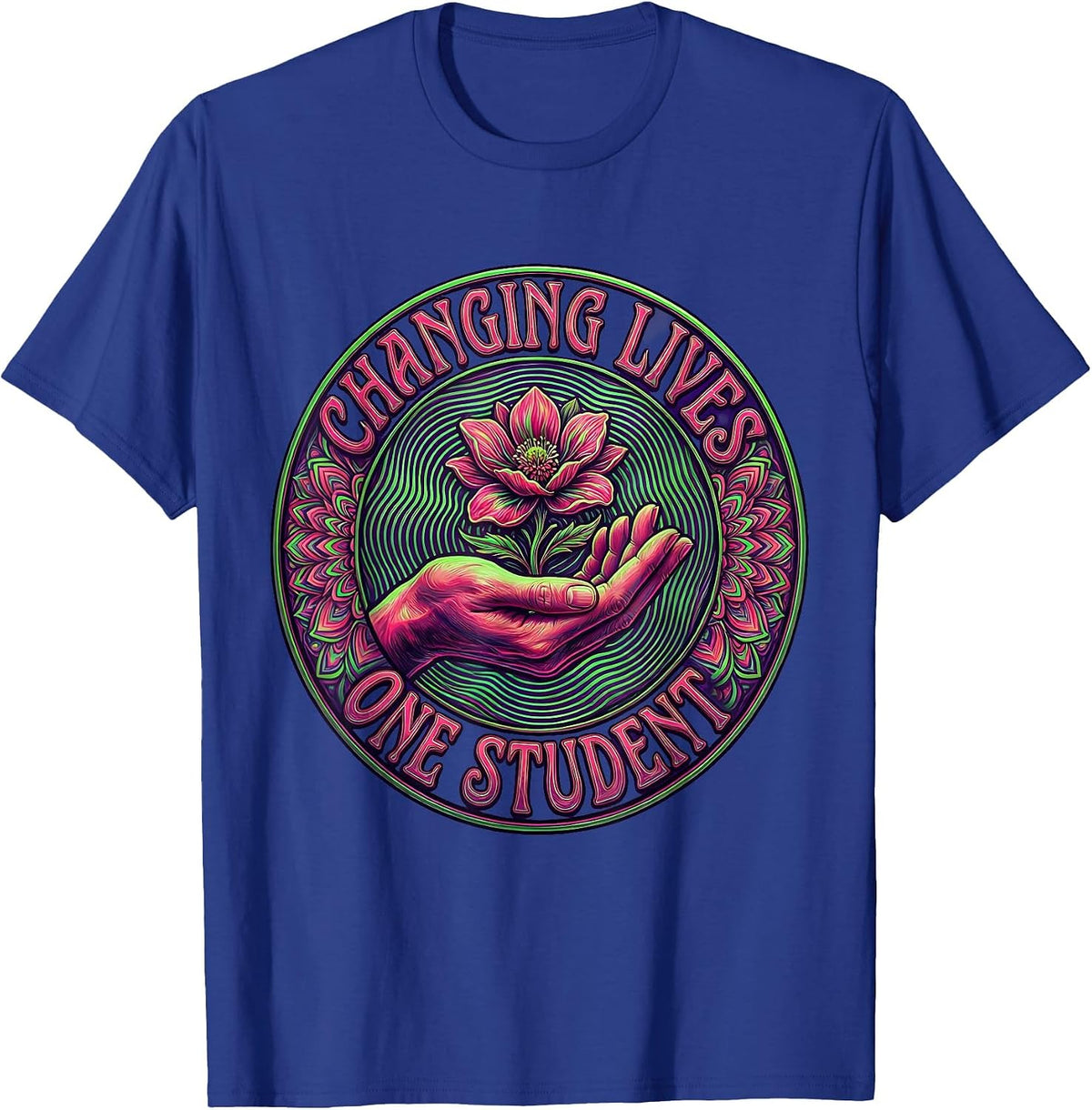 Changing Lives One Student Special Education Design T-Shirt - Royal Blue