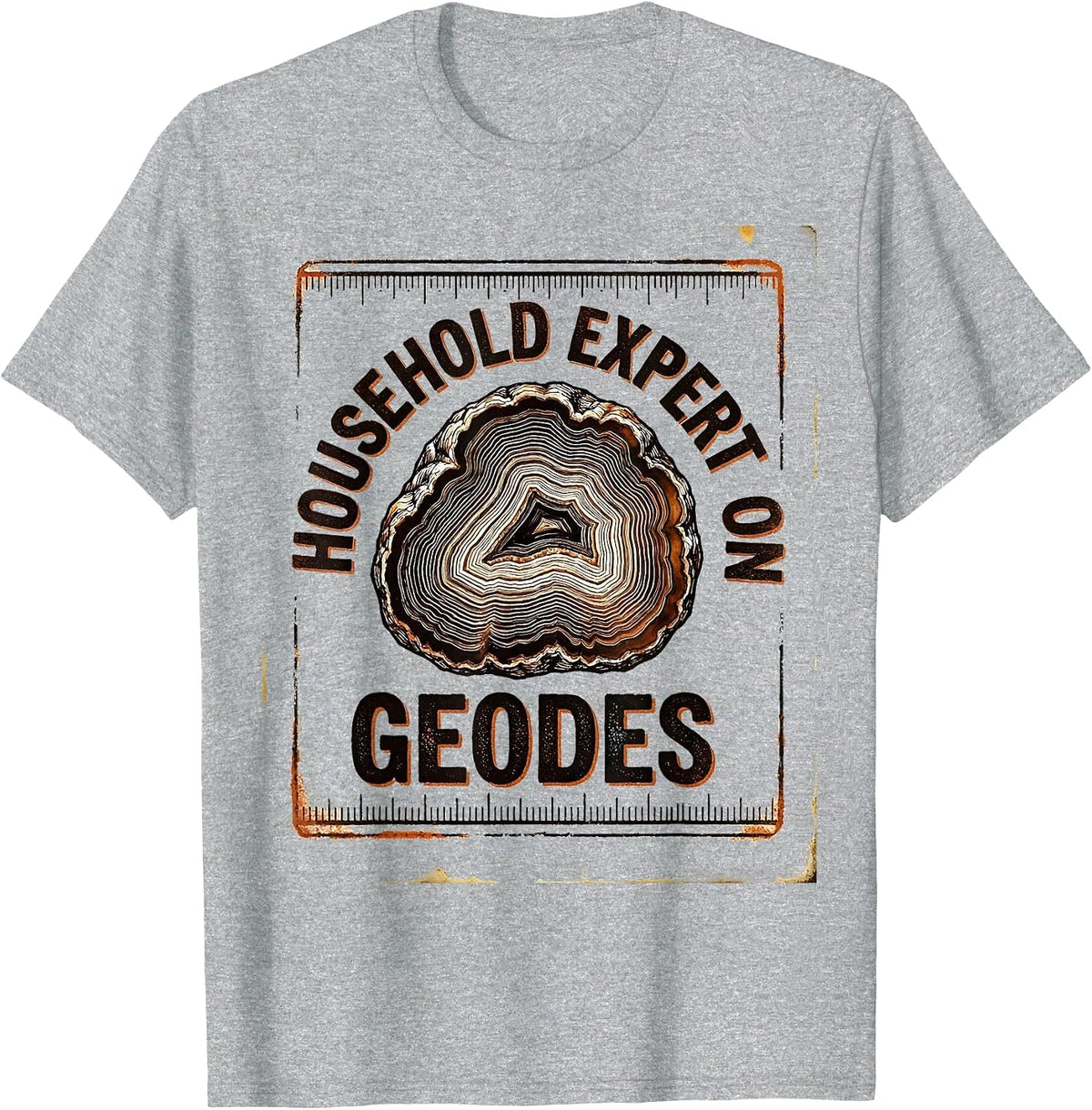 Men's Household Expert On Geodes Funny Rock Collector Geology T-Shirt - Heather Grey