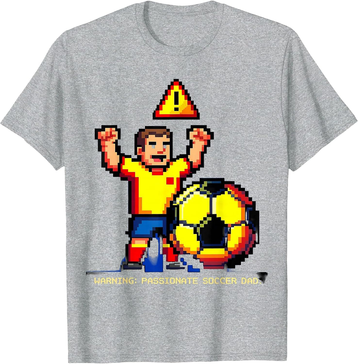 Men's Warning Passionate Soccer Dad Graphic Design T-Shirt - Heather Grey