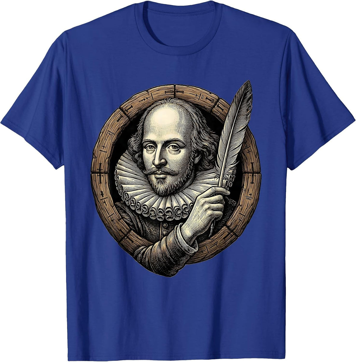 Shakespeare Bust Literary Humor Theater Fan Gift T-Shirt - Royal Blue