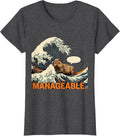 Women's Manageable Stencil Graphic Funny Capybara Japanese Wave T-Shirt - Dark Heather Grey