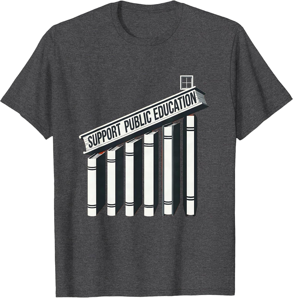 Support Public Education Red For Ed Teacher Protest T-Shirt - Dark Heather Grey