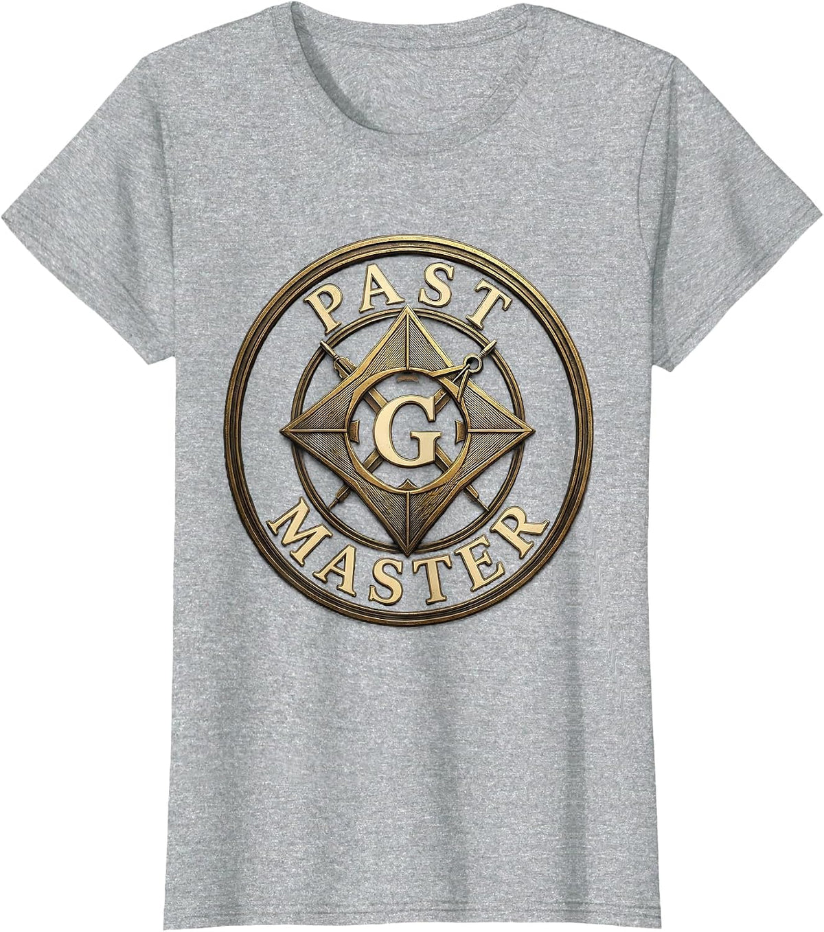 Past Master Masonic Square and Compass Freemason Grand Lodge T-Shirt - Heather Grey