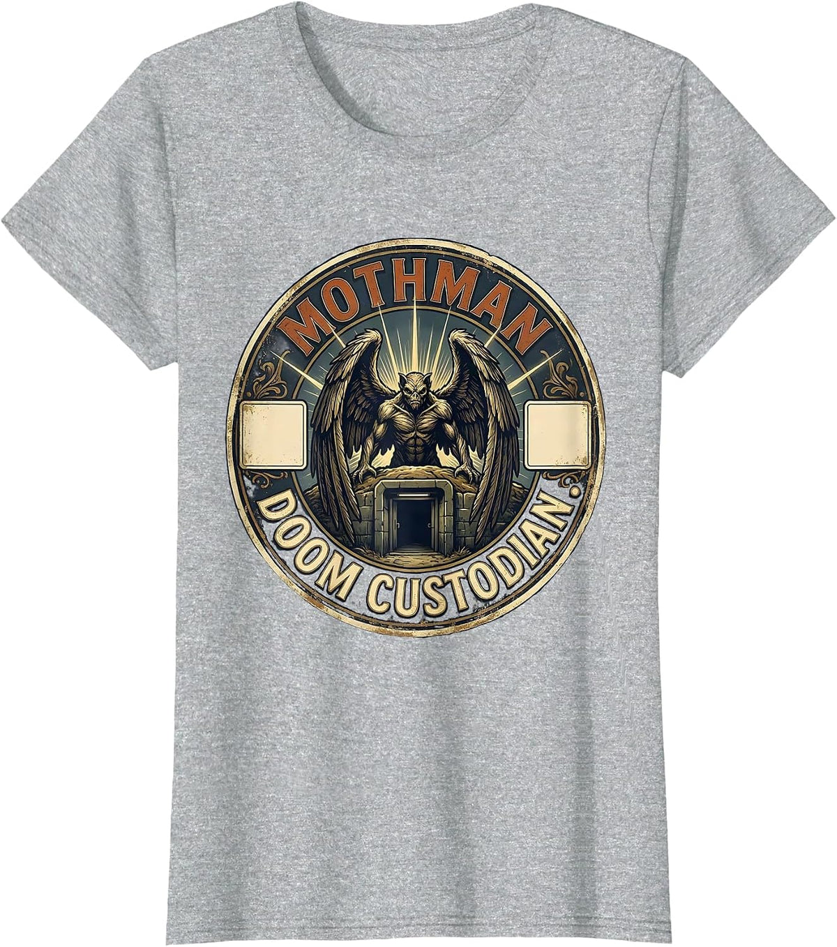 Women's Mothman Doom Custodian Vintage Cryptozoology Folklore T-Shirt - Heather Grey