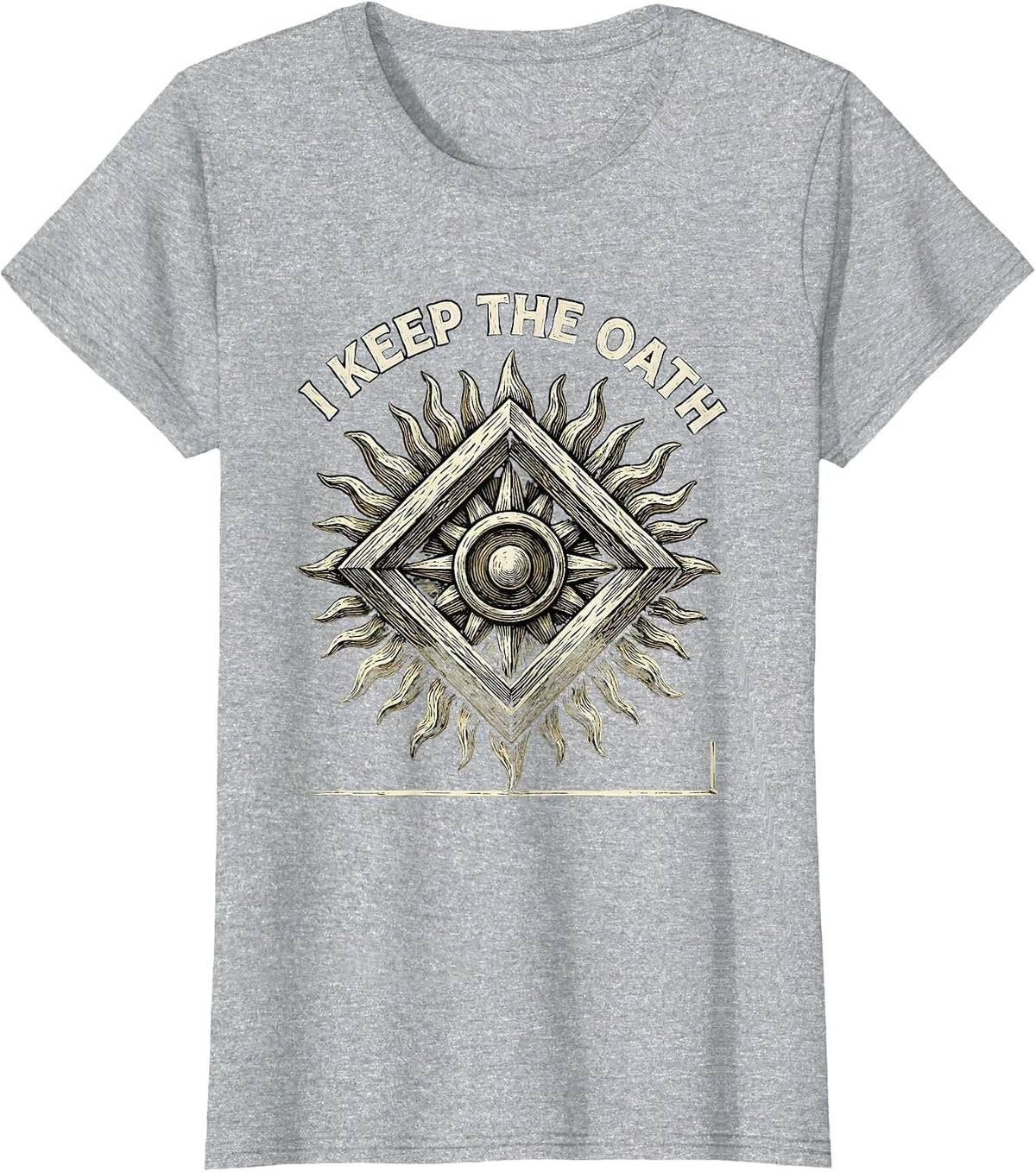 Women's I Keep The Oath Freemason Square and Compass Masonic T-Shirt - Heather Grey