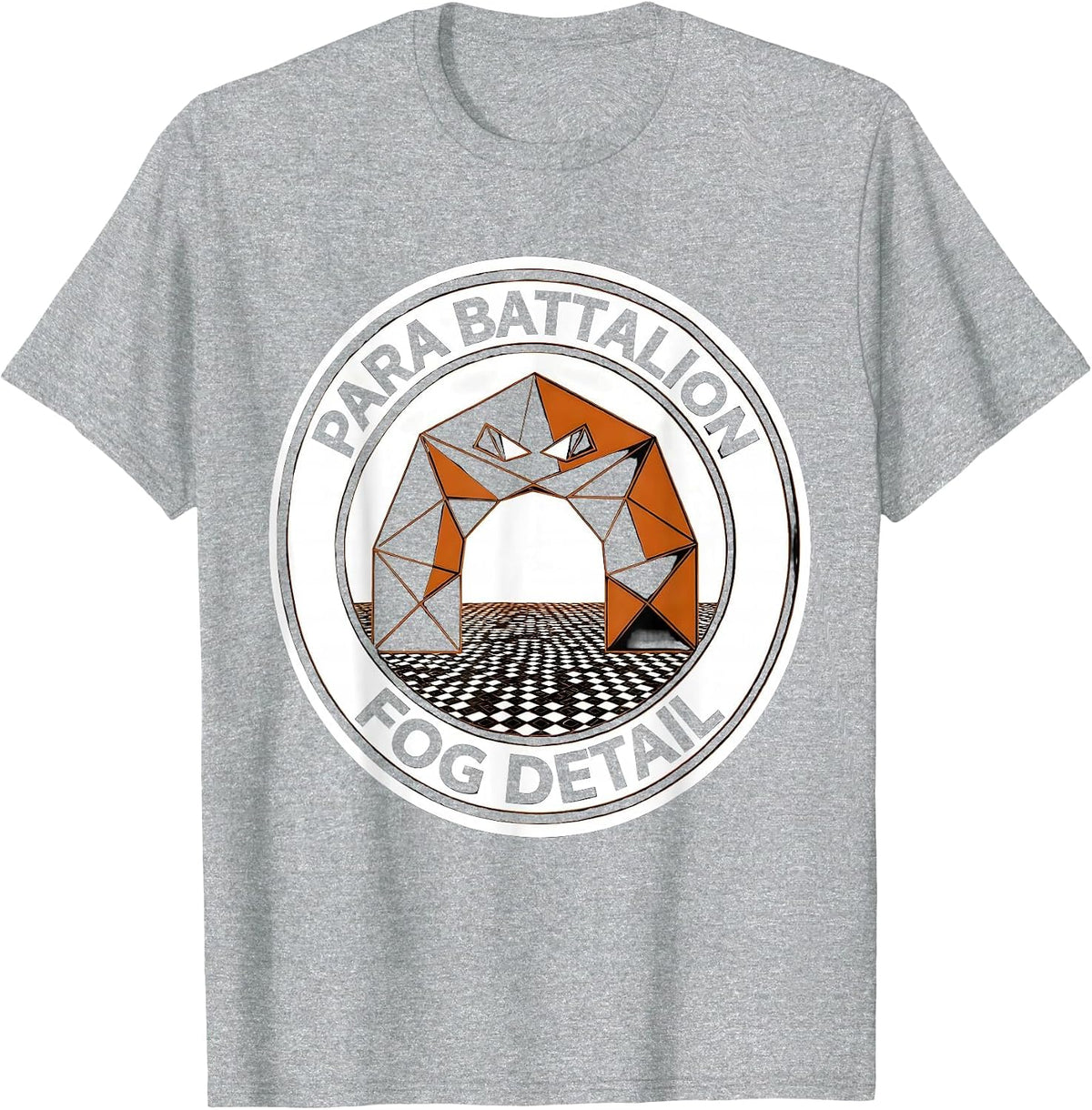Men's Para Battalion Fog Detail Geometric Paraeducator Halloween T-Shirt - Heather Grey