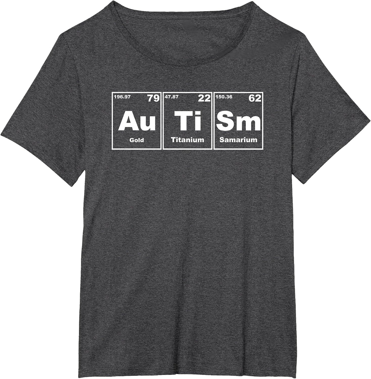 Autism Awareness Support Men Women, Autism Periodic Table T-Shirt - Dark Heather Grey