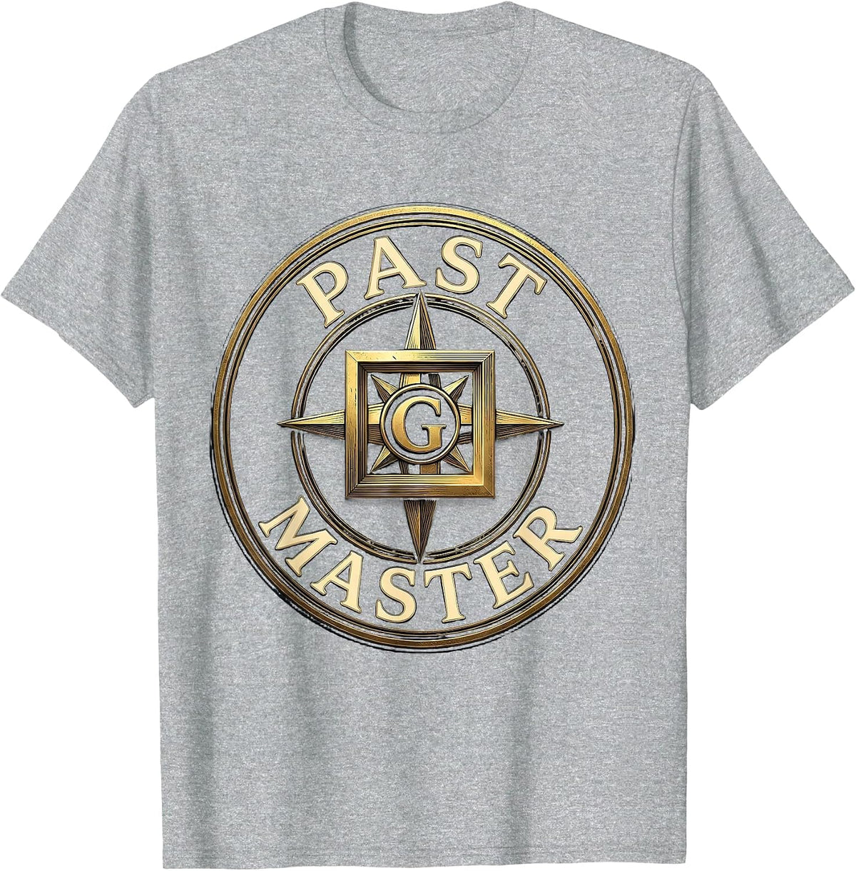 Men's Past Master Masonic Square and Compass Freemason Grand Lodge T-Shirt - Heather Grey