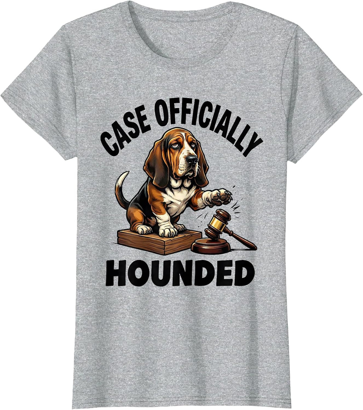 Case Officially Hounded Funny Basset Hound Meme Gen Z Humor T-Shirt - Heather Grey