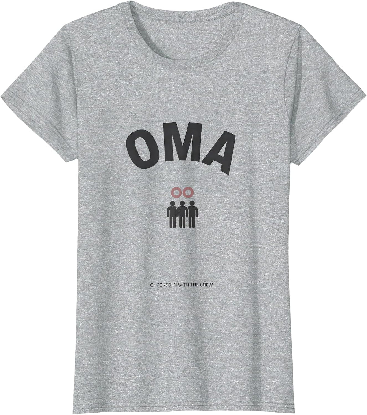 Oma Checked In With The Crew Family Vacation Matching Bow T-Shirt - Heather Grey