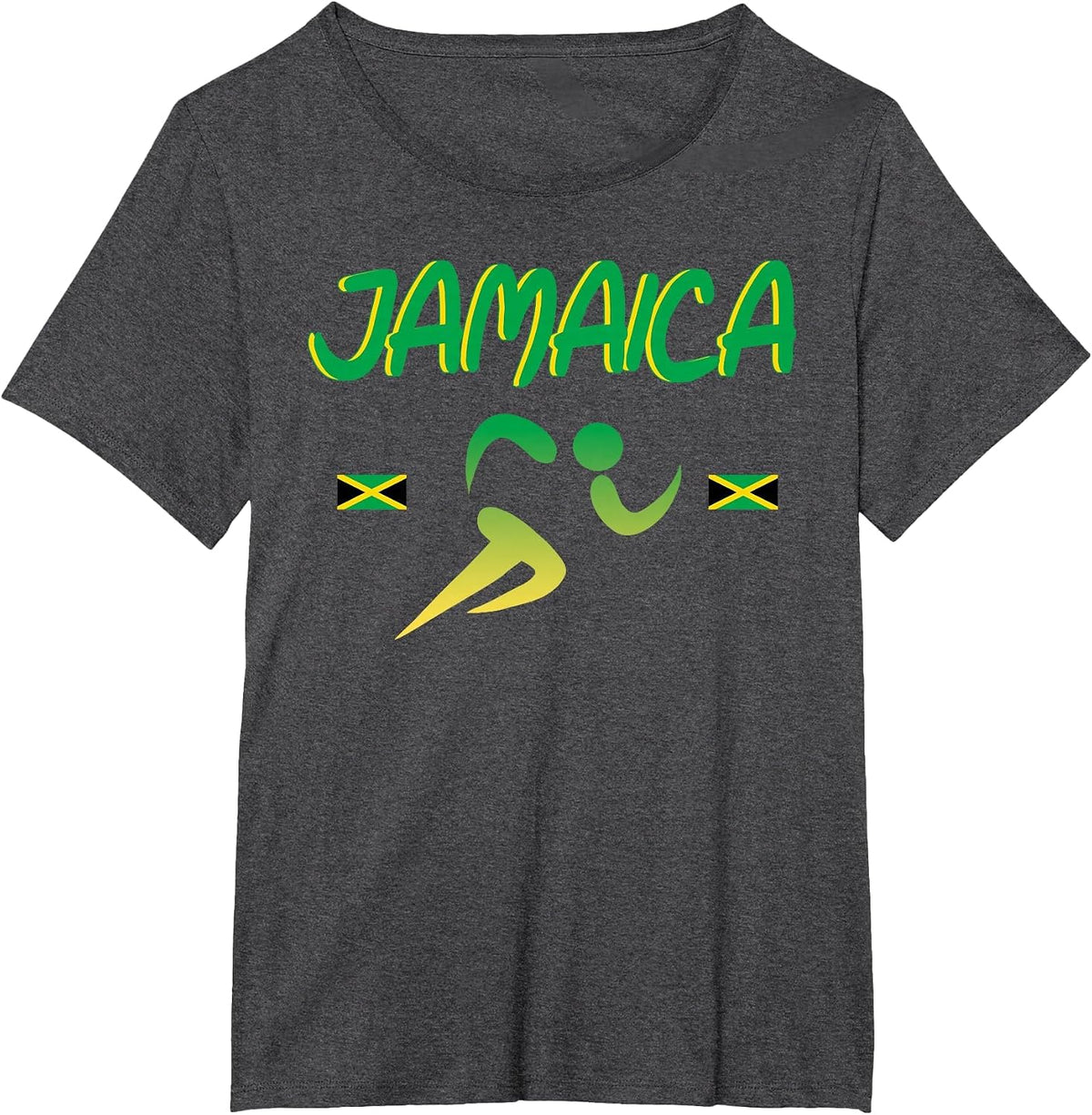 Jamaica Pride Track and Field Running 2021 Souvenir T-Shirt - Dark Heather Grey