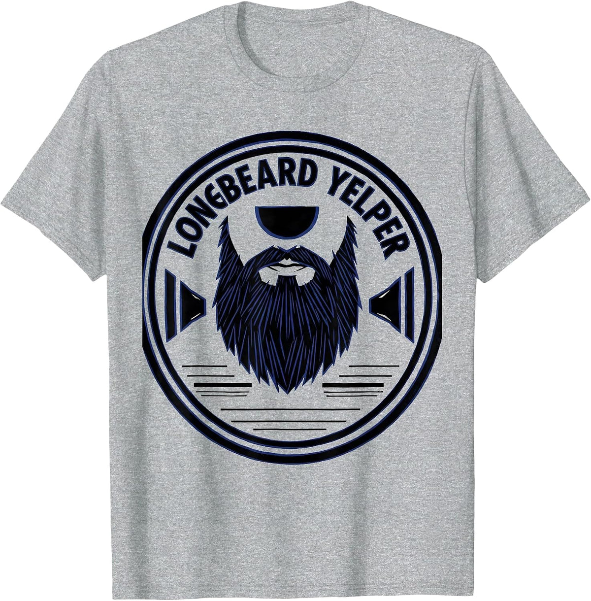 Men's Longbeard Yelper Geometric Turkey Hunting Season Gift Humor T-Shirt - Heather Grey