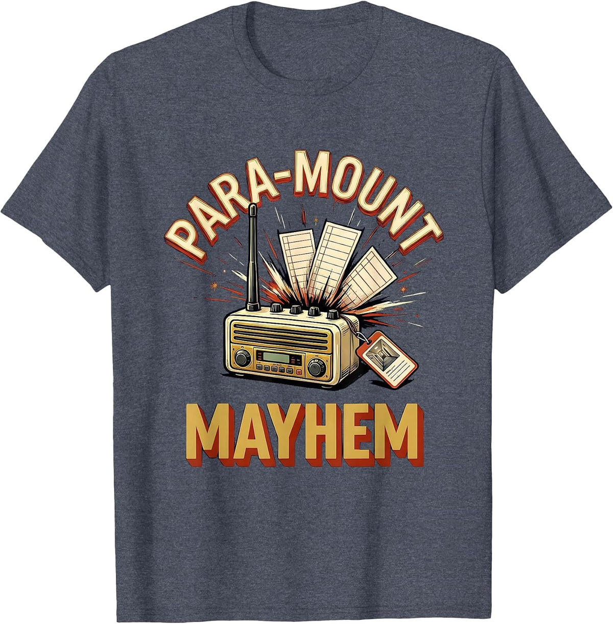 Para-Mount Mayhem Funny Paraprofessional Paraeducator T-Shirt, Men, Heather Blue, Small - As Pictured