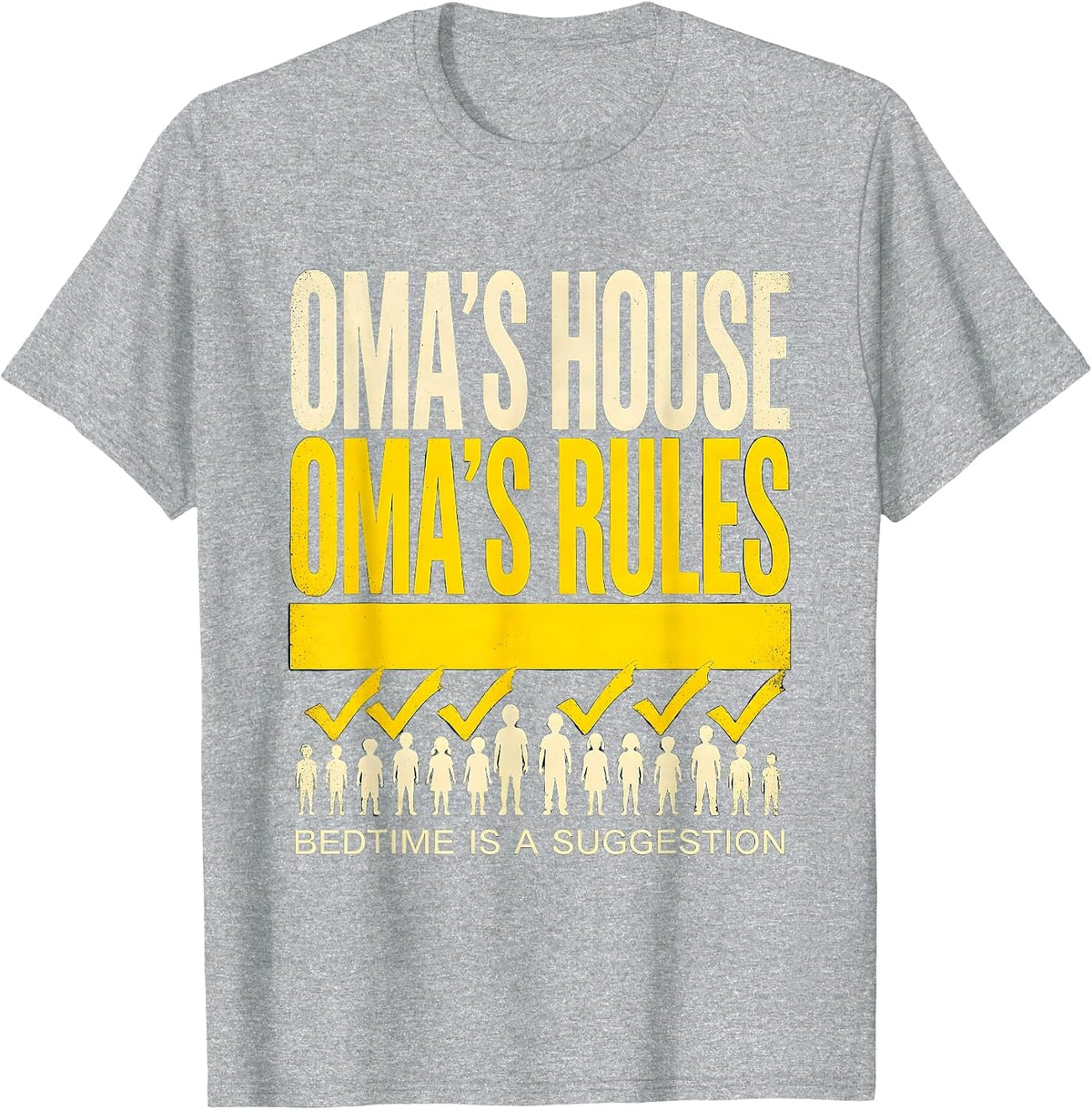 Men's Oma's House Oma's Rules Bedtime Is A Suggestion German T-Shirt - Heather Grey