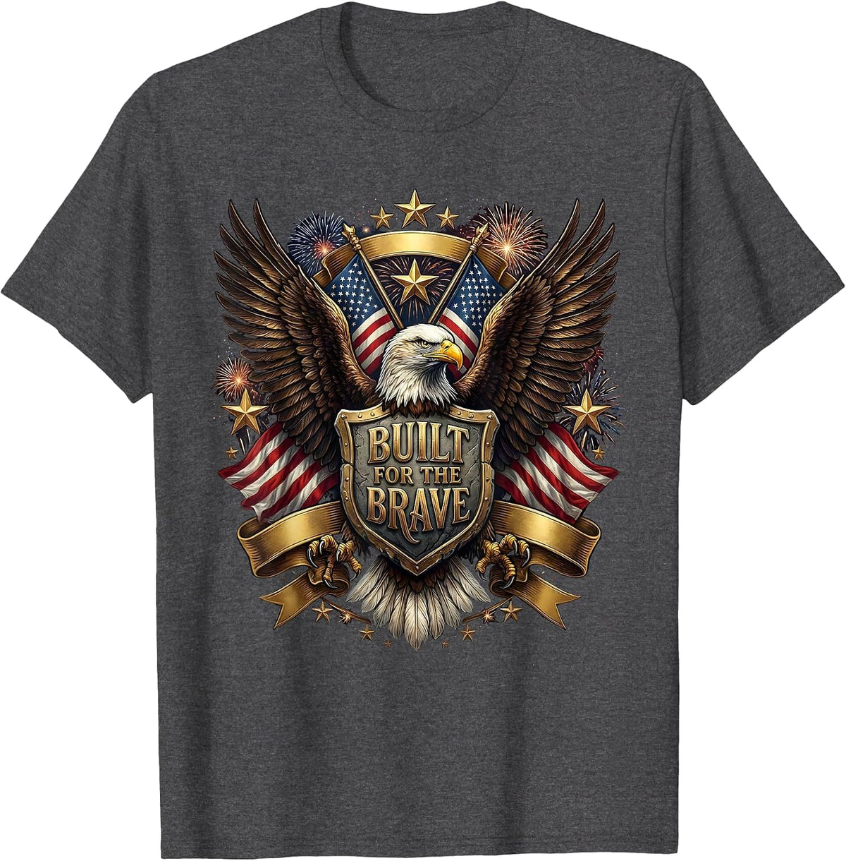Built for the Brave Social Worker Design T-Shirt - Dark Heather Grey