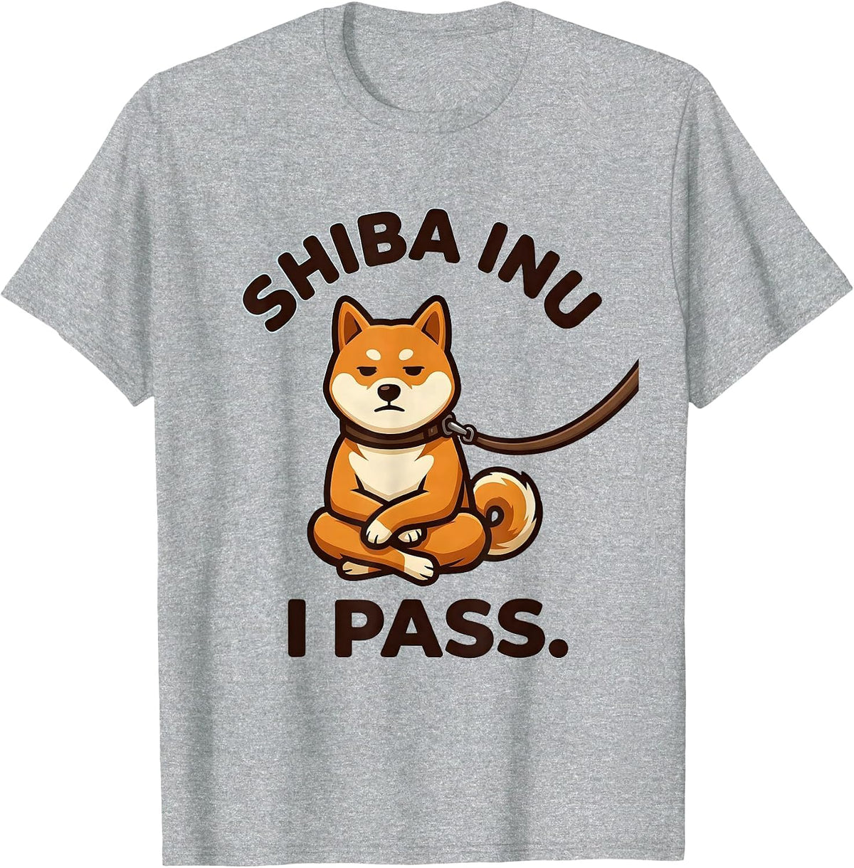Men's Shiba Inu I Pass Funny Dog Owner Gift Pet Lover Humor T-Shirt - Heather Grey