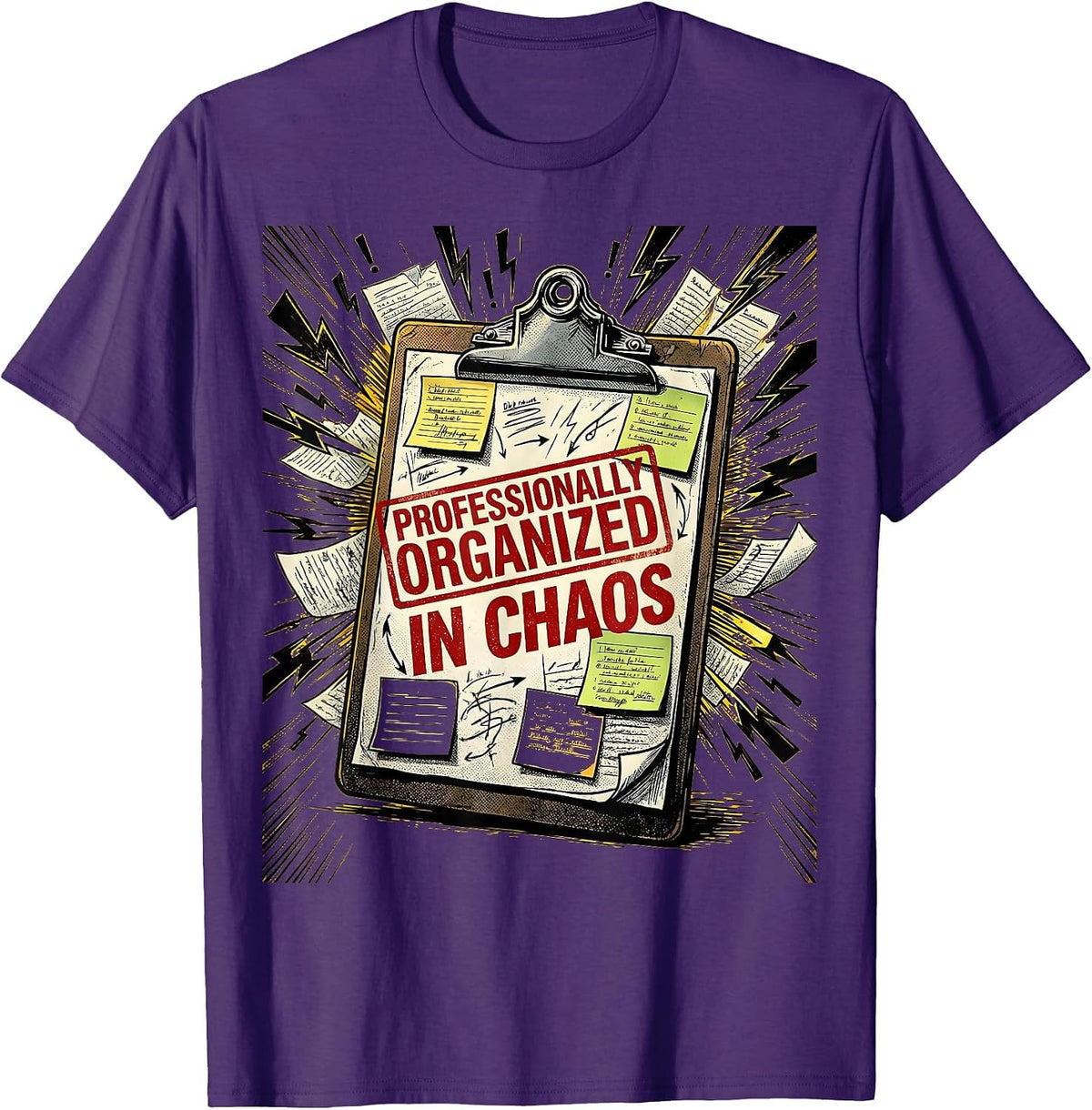 Men's Chaos Coordinator Professionally Organized Design T-Shirt - Purple