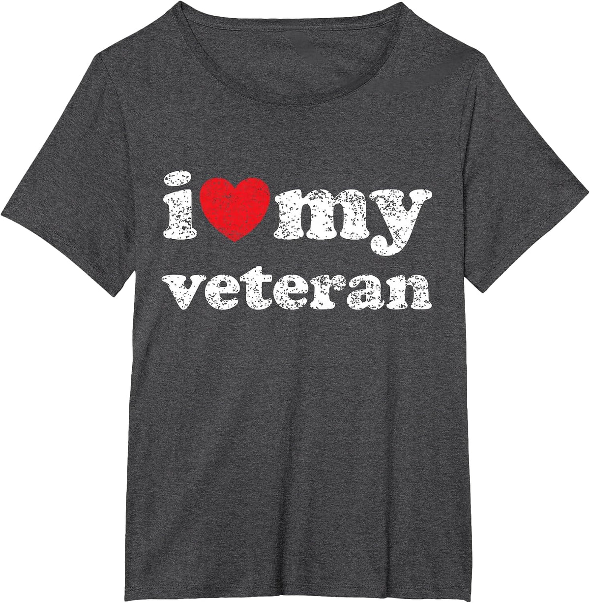 I Love My Veteran T-Shirt - Dark Heather Grey