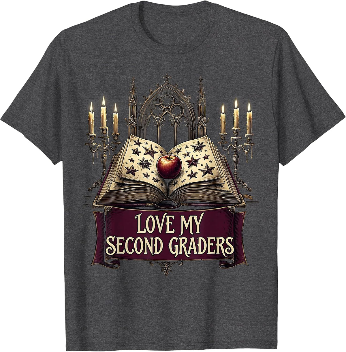 Love My Second Graders Teacher Design T-Shirt - Dark Heather Grey