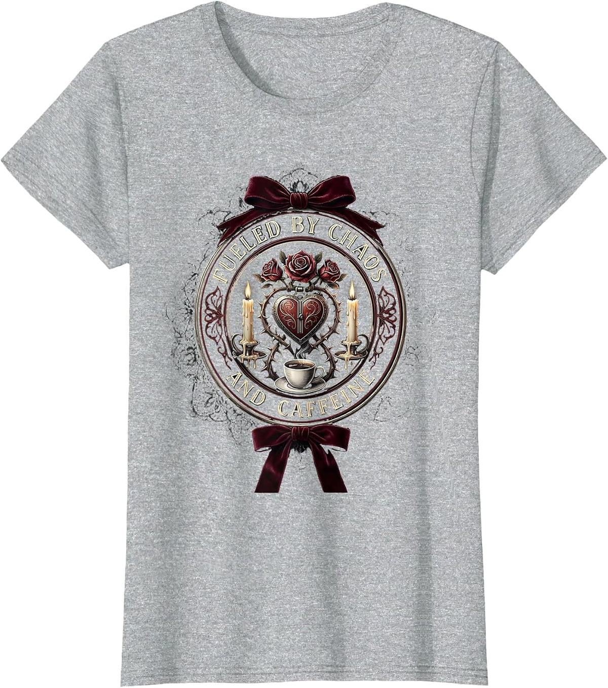 Chaos Coordinator Fueled by Chaos and Caffeine T-Shirt - Heather Grey