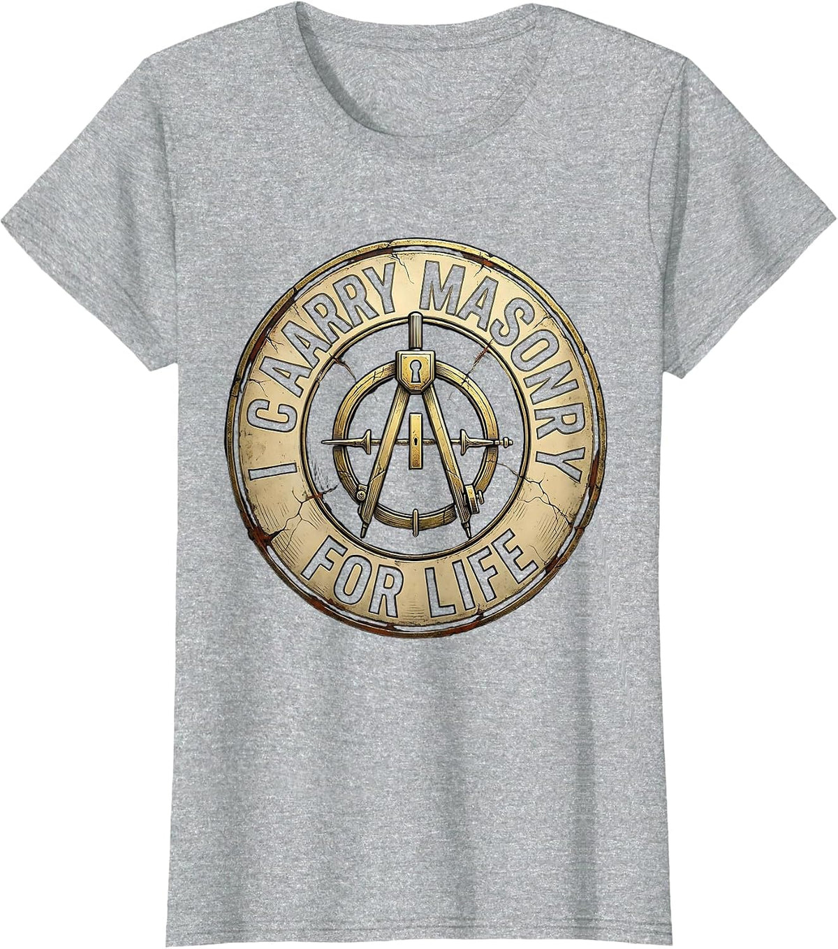 Women's I Carry Masonry For Life Distressed Freemason Square T-Shirt - Heather Grey