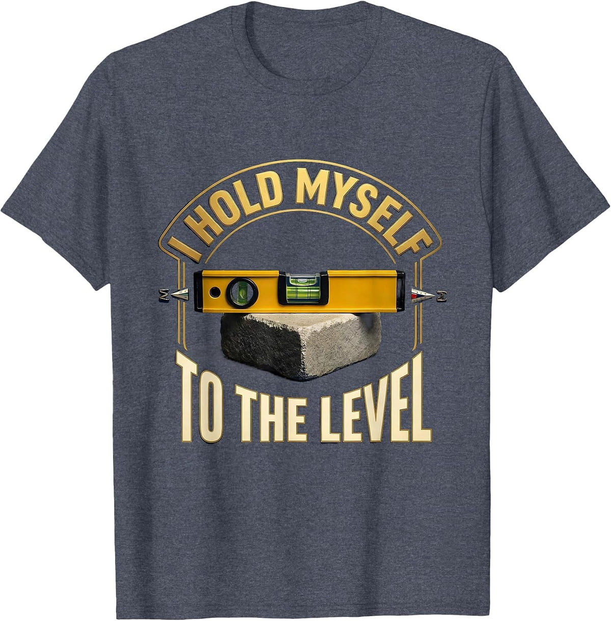 I Hold Myself To The Level Masonic Emblem Freemason T-Shirt - Heather Blue