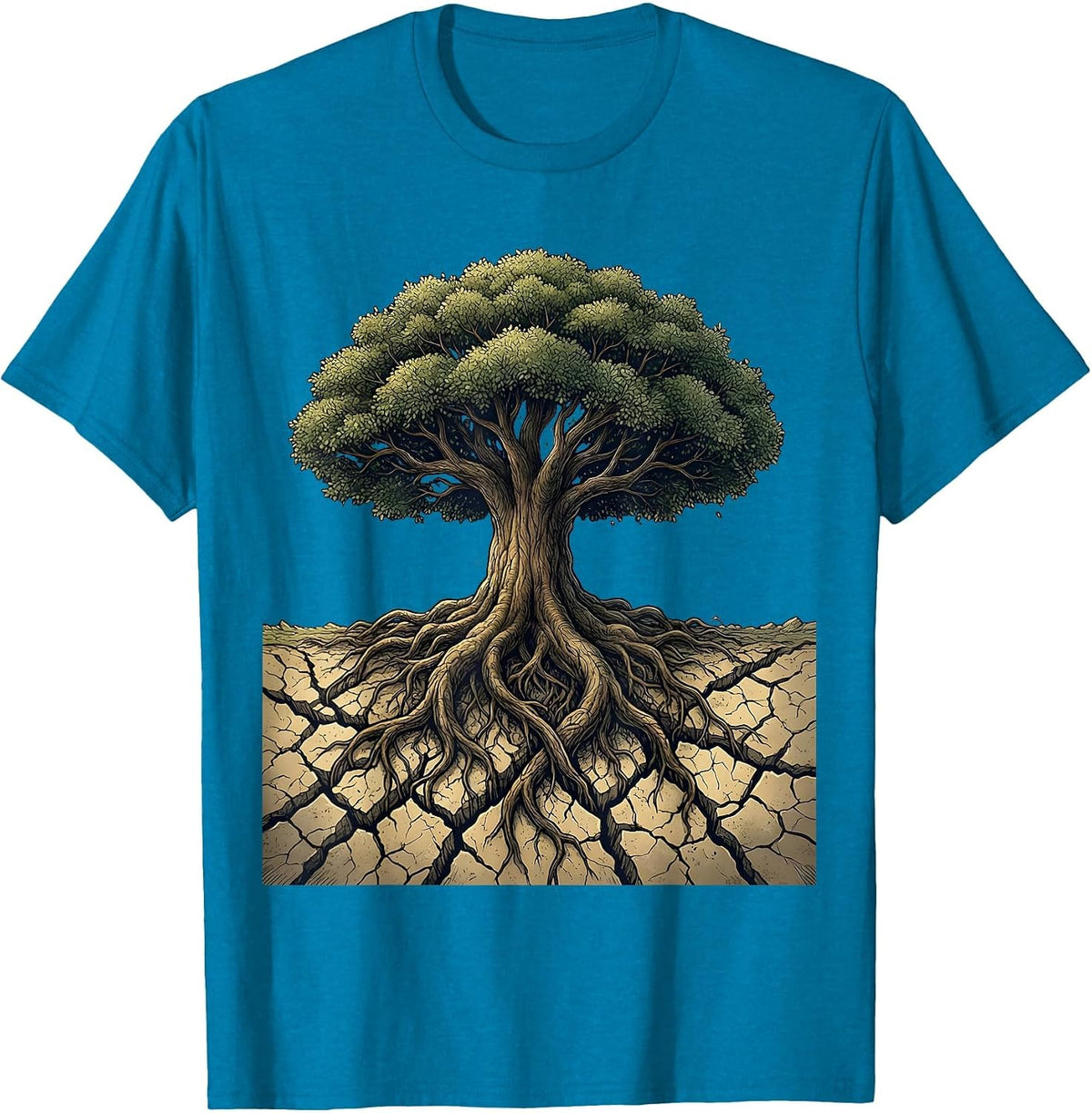 Social Worker Roots Tree Graphic Design Gift T-Shirt - Sapphire Blue