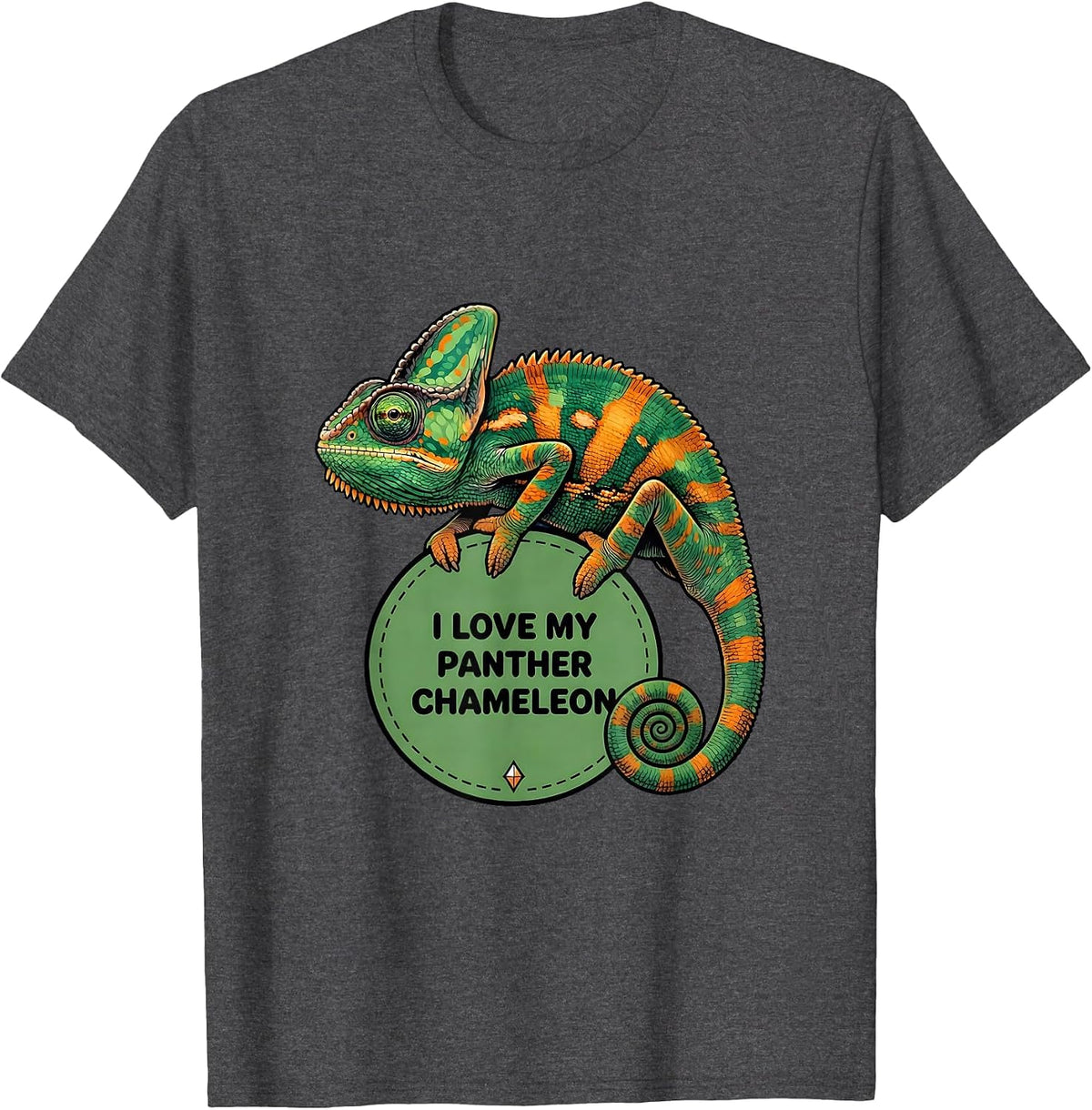 Men's I Love My Panther Chameleon Reptile Lover Herpetology Hobby T-Shirt - Dark Heather Grey