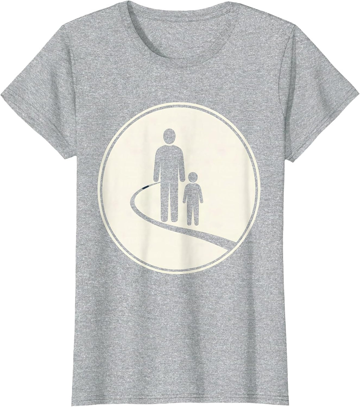 Social Worker Adult Child Walking Path Illustration T-Shirt - Heather Grey