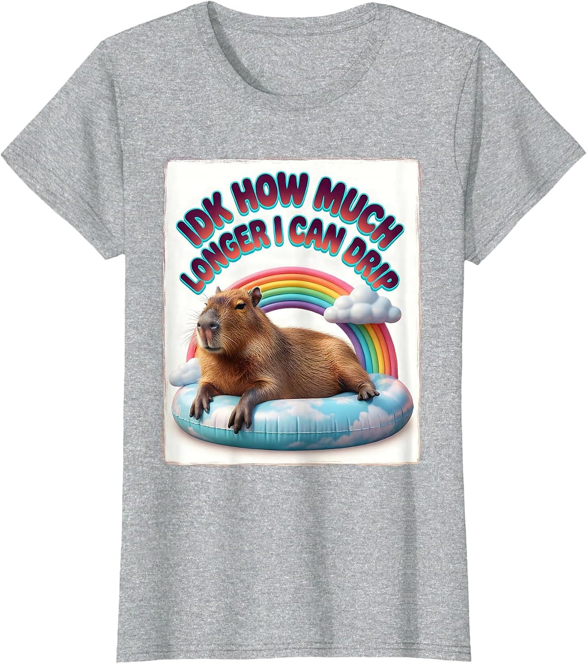 Idk How Much Longer I Can Drip Funny Capybara Dank Meme T-Shirt - Heather Grey