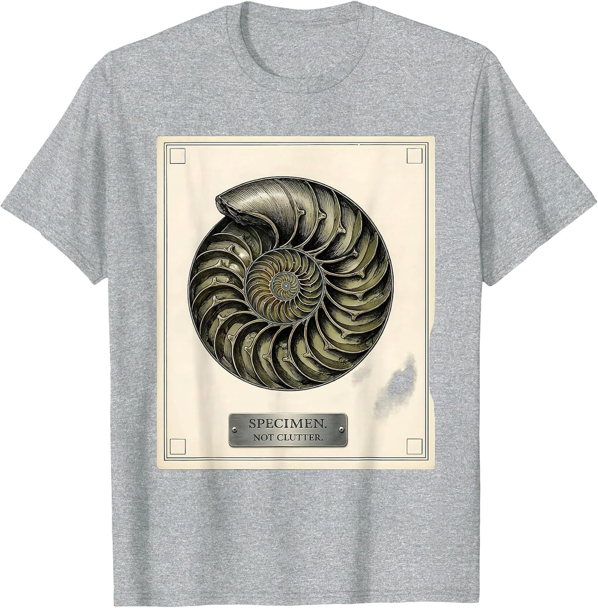 Men's Specimen. Not Clutter Botanical Geology Humor Rock Collector T-Shirt - Heather Grey