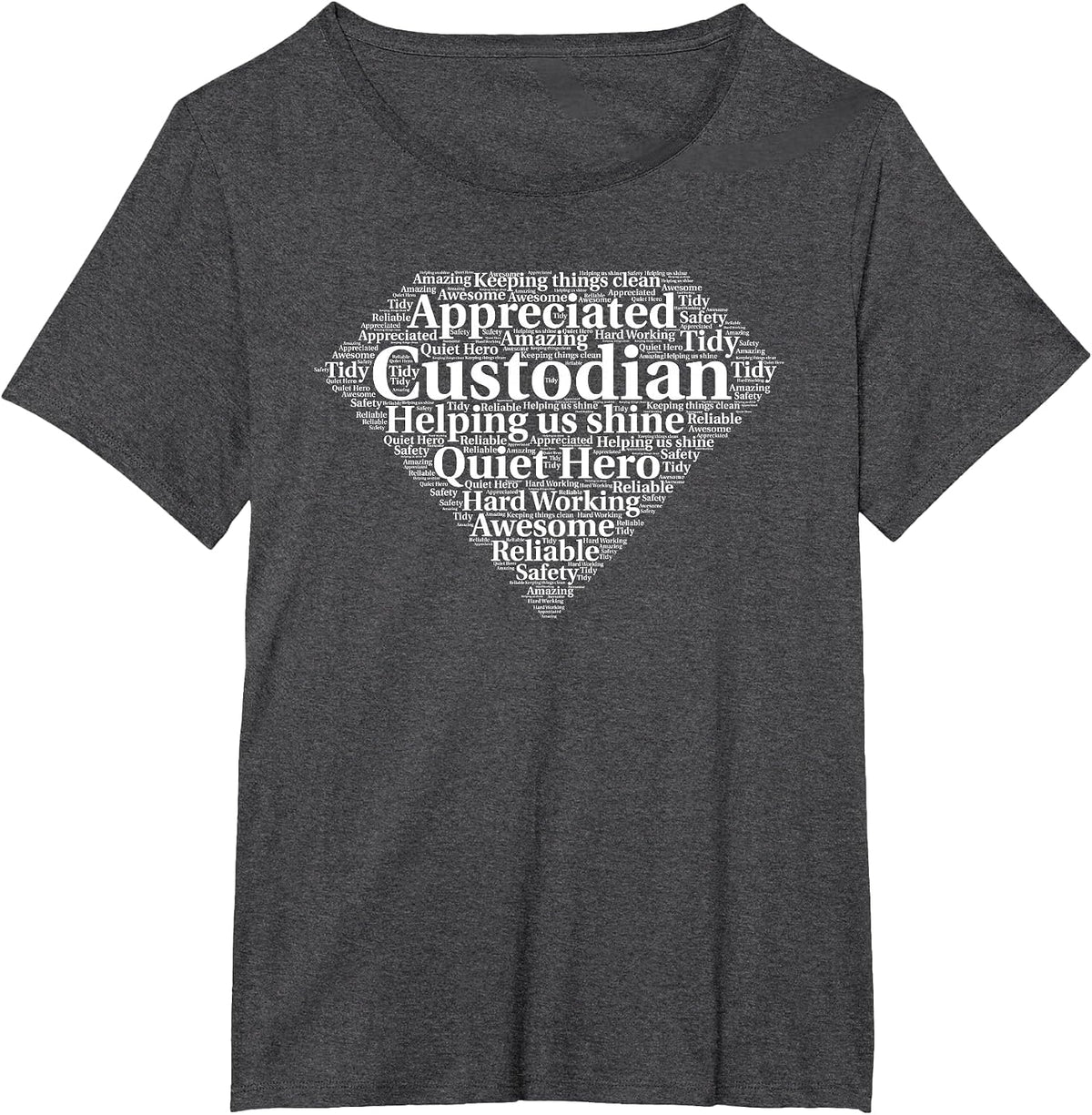 Custodian Appreciation Day Super Hero T Shirt T-Shirt - Dark Heather Grey