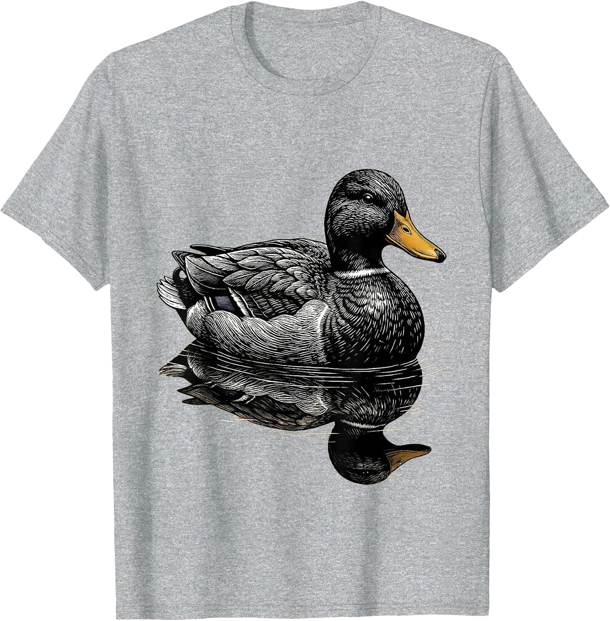 Men's Duck Camo Hunting Decoy on Still Water T-Shirt - Heather Grey