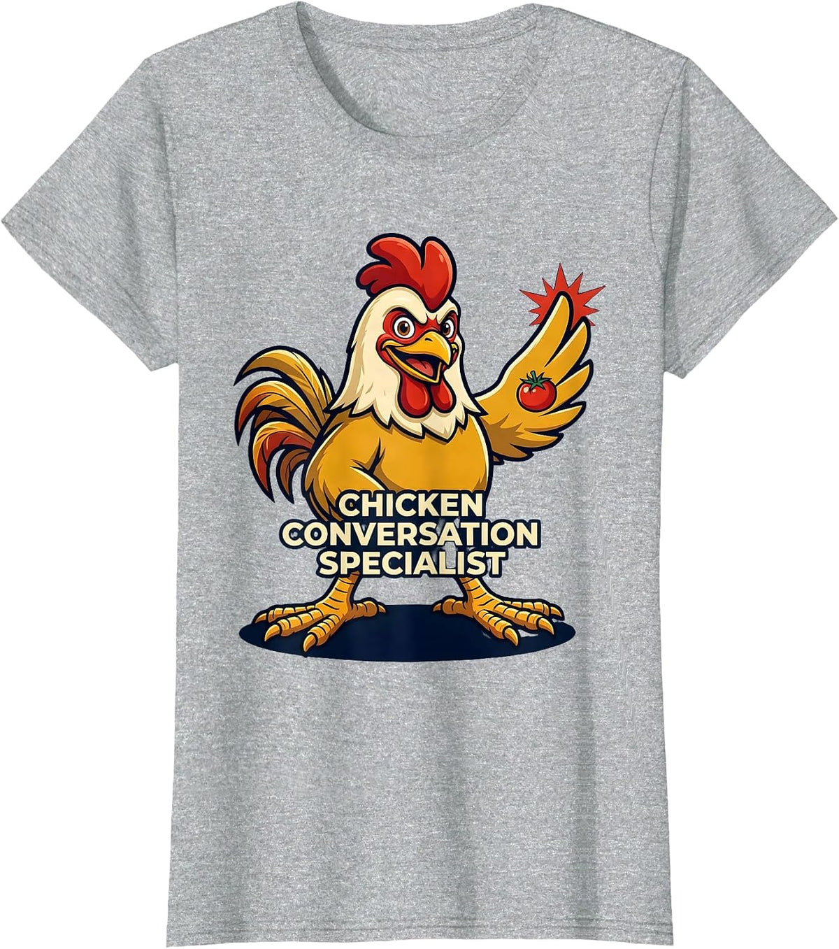 Women's Chicken Conversation Specialist Funny Chicken Lover Humor T-Shirt - Heather Grey