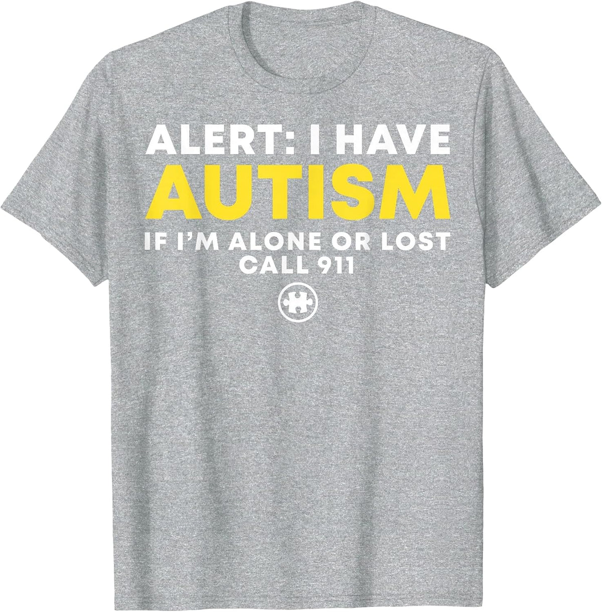 Kids Autism Awareness Shirts - I Have Autism Call 911 Shirt T-Shirt - Heather Grey