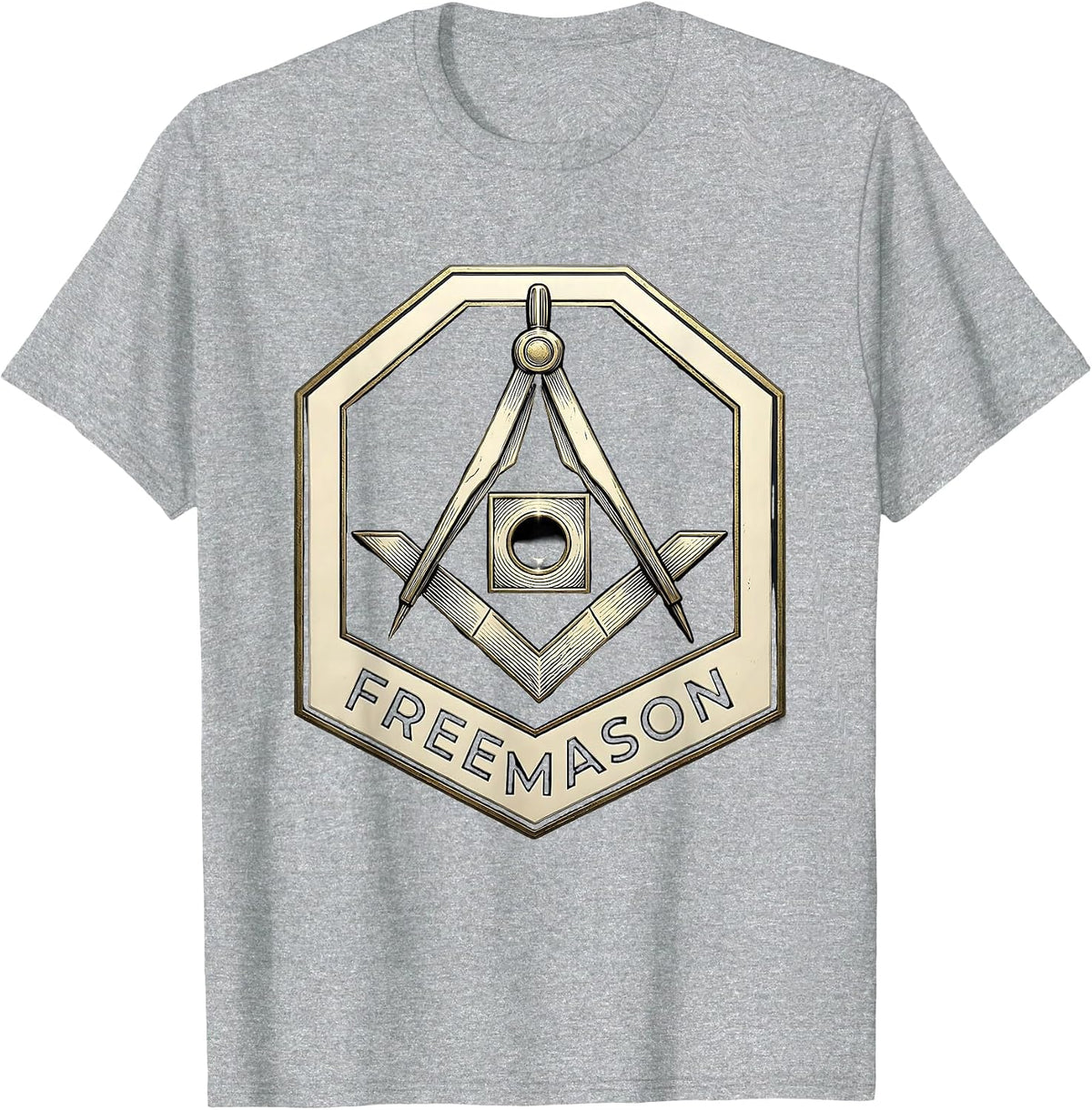 Men's Freemason Square and Compass Masonic Fraternal Pride T-Shirt - Heather Grey