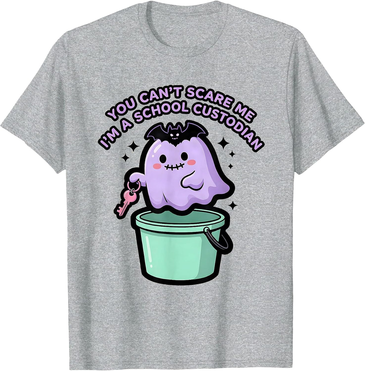 Men's You Can't Scare Me I'm a School Custodian Halloween T-Shirt - Heather Grey