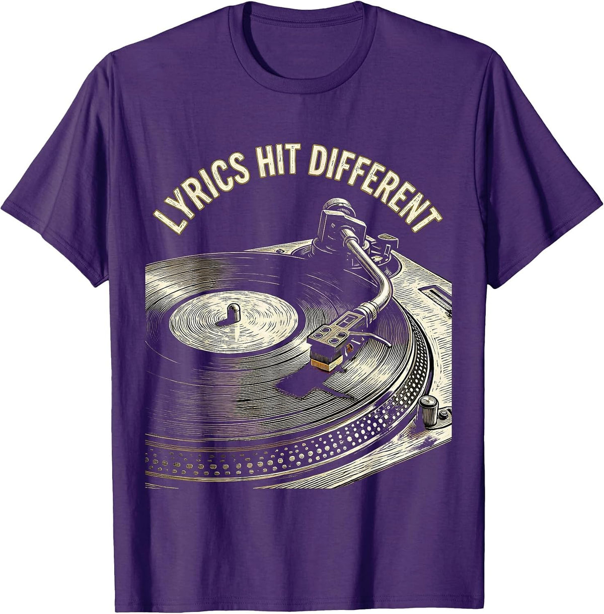 Lyrics Hit Different Hip Hop Music Design T-Shirt - Purple