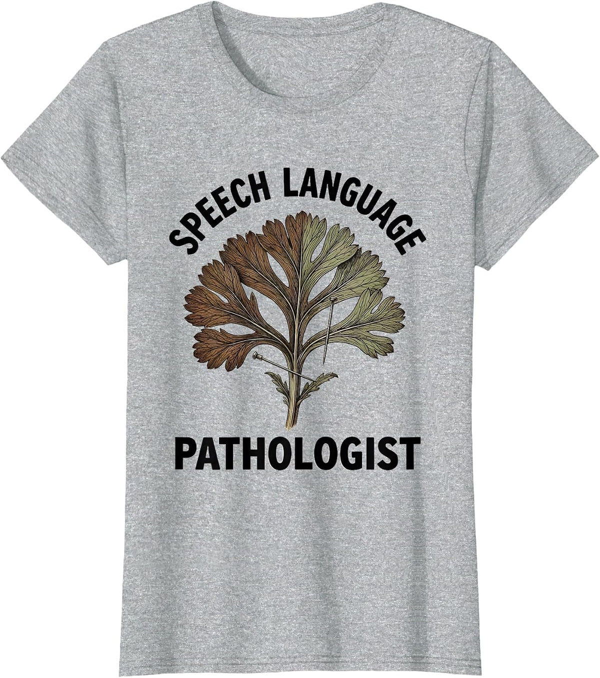 Speech Language Pathologist Botanical Retro Floral SLP T-Shirt - Heather Grey
