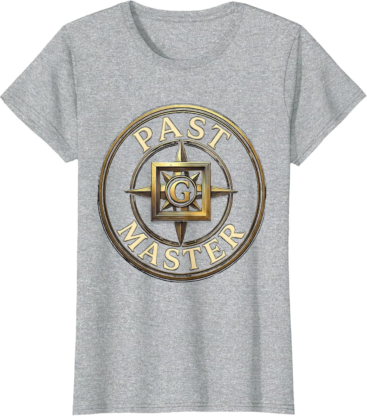 Women's Past Master Masonic Square and Compass Freemason Grand Lodge T-Shirt - Heather Grey
