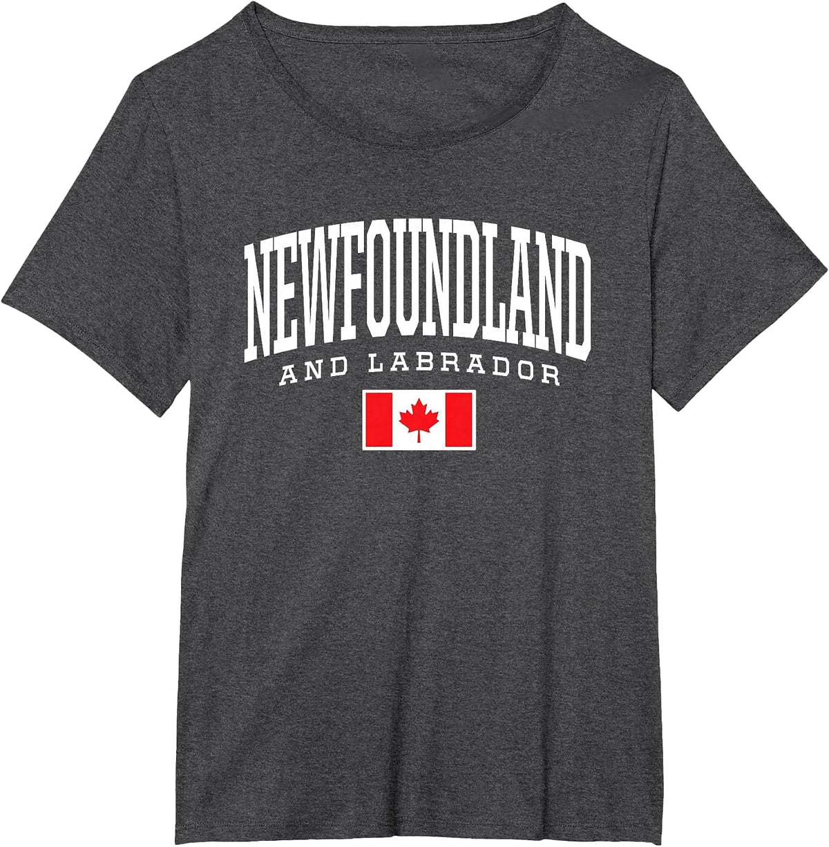 Eh Team Canadian Flag Newfoundland & Labrador Canada T-Shirt - Dark Heather Grey